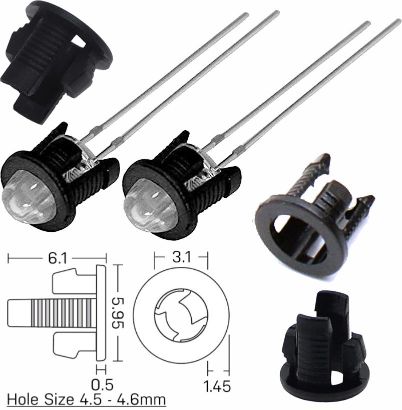 Soporte Led plastico 3mm